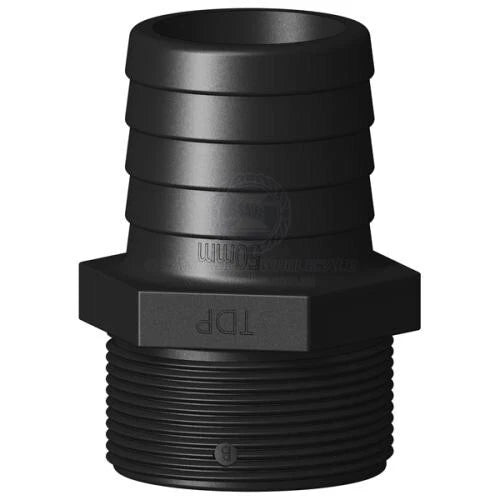 Trudesign Tail 50mm Straight Male Thread for 2" BSP Black Fitting
