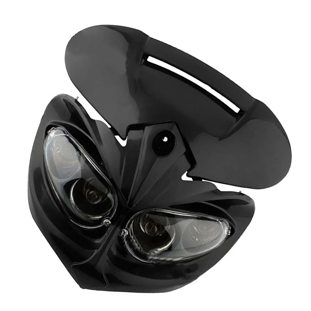 Universal Street Fighter Headlight Fairing Indicators for Motorcycle - Black Plastic