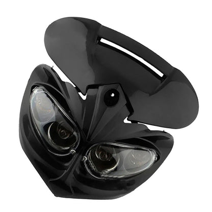 Universal Street Fighter Headlight Fairing Indicators for Motorcycle - Black Plastic