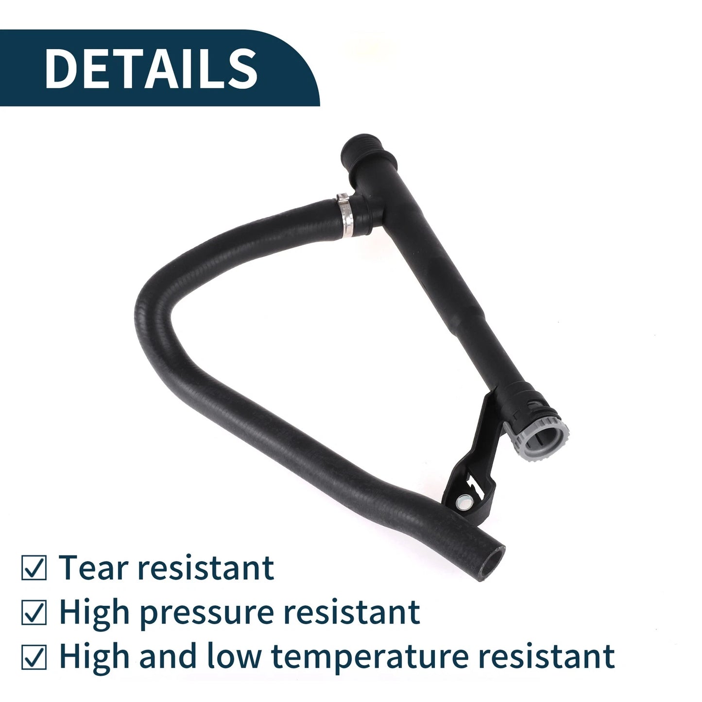 Radiator Hose Coolant Pipe for Volvo S60 (2011-2016) Rubber Black 1 Pcs