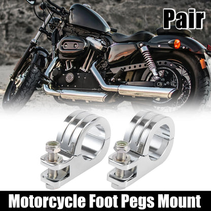 2 x 1.5in 38mm Clamp Foot Peg Mount Engine Guard Bar for Harley