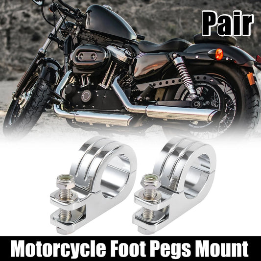 2 x 1.5in 38mm Clamp Foot Peg Mount Engine Guard Bar for Harley