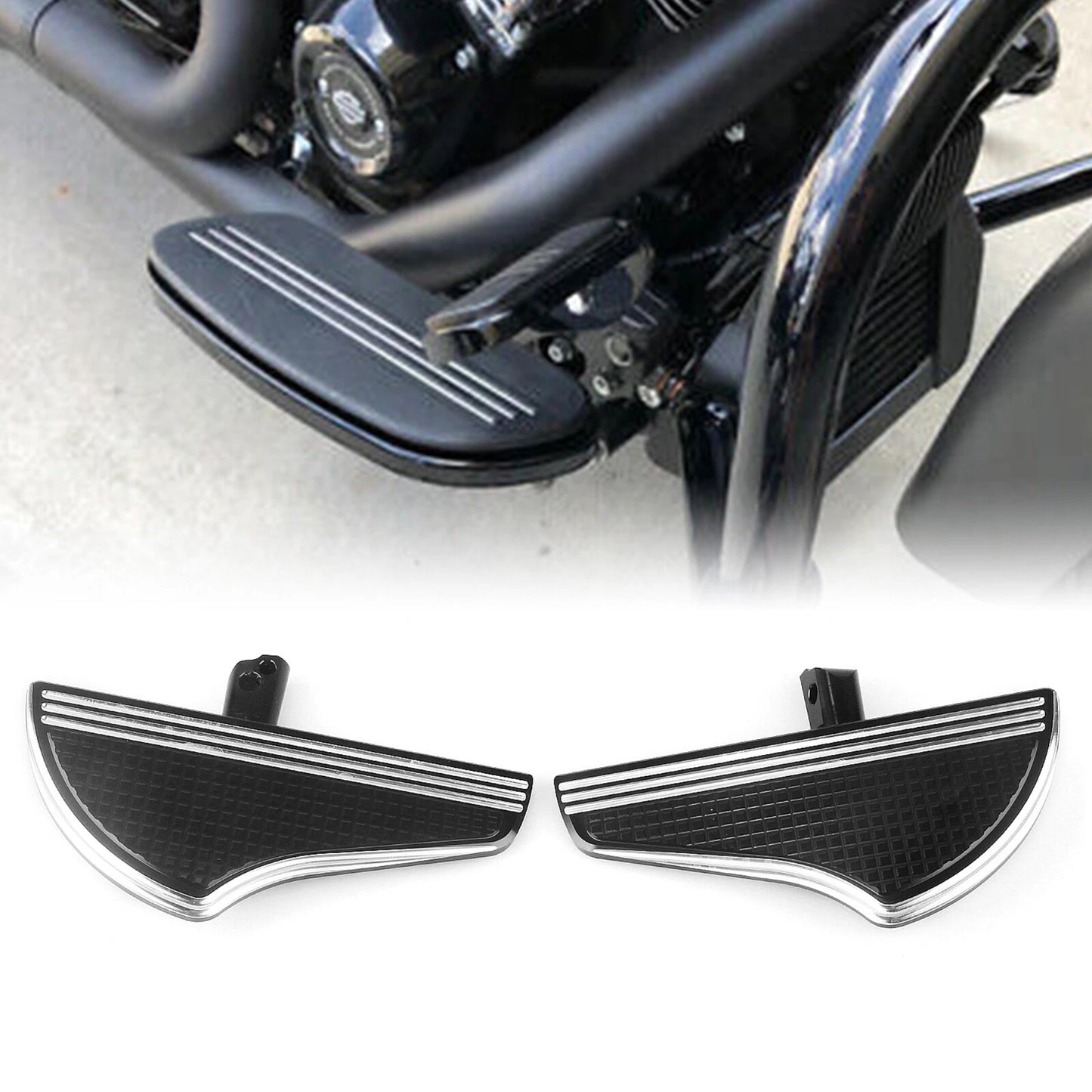 Black White Rear Passenger Foot Pegs for Harley Davidson Softail (2018-2025)