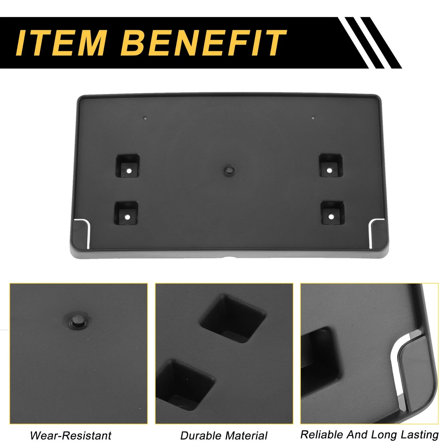 Front Bumper License Plate Bracket for Jeep Wrangler (2018-2023)