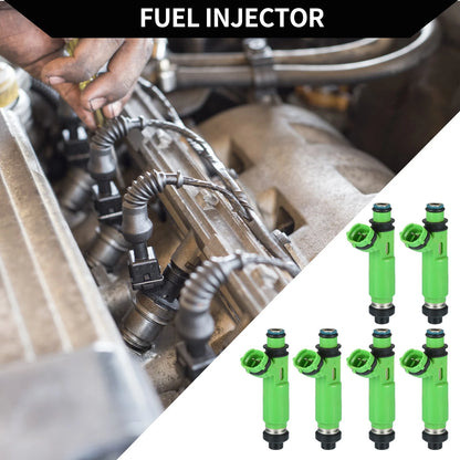 6 x Green Fuel Injectors for Mitsubishi Montero (1997-2003) 3.0L