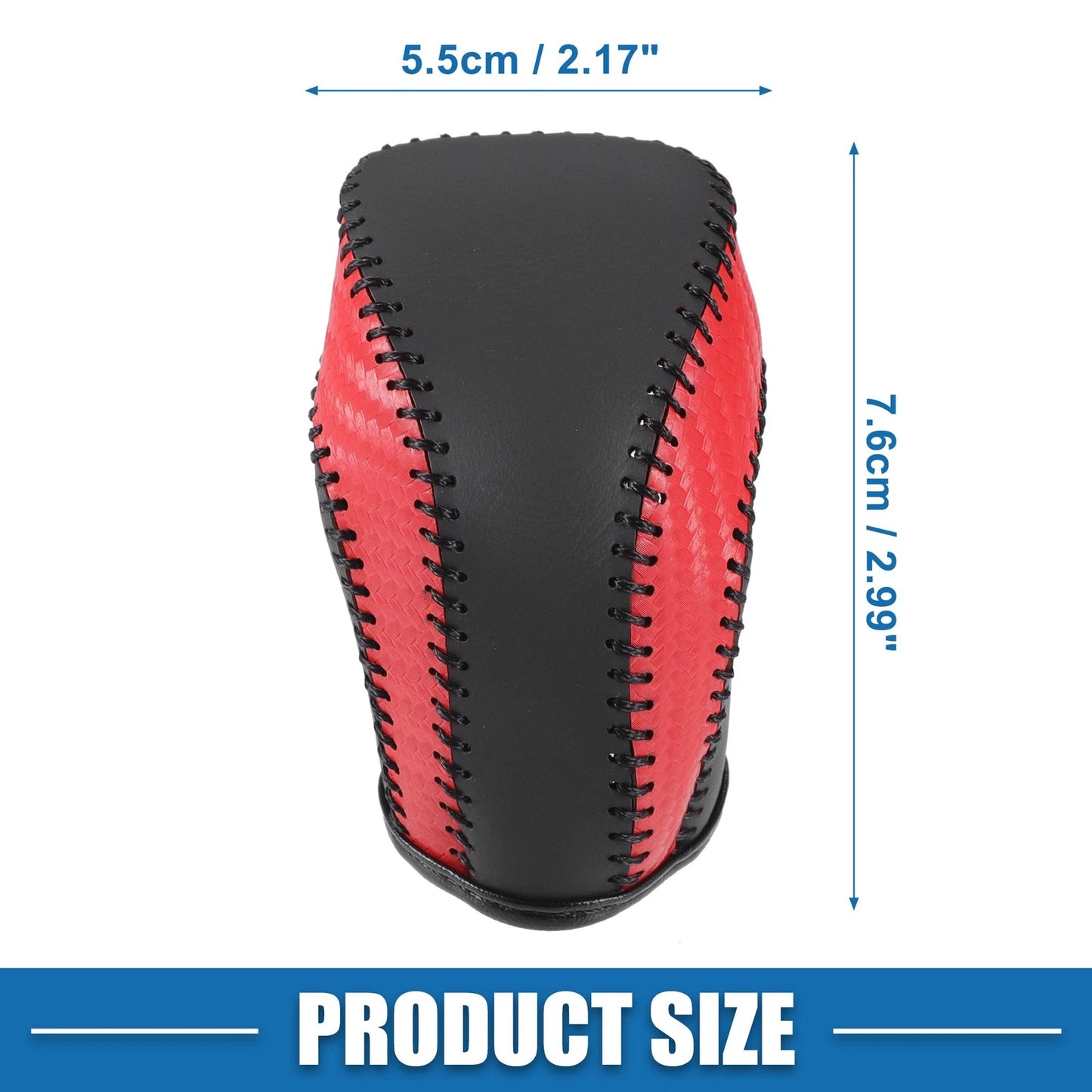 Auto Gear Shifting Knob Cover for Toyota Camry (2018-2023) Red Black Stitches