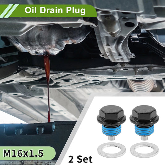 2 x M16x1.5 Aluminum Oil Drain Plug W/ Gasket for Car Motorcycle
