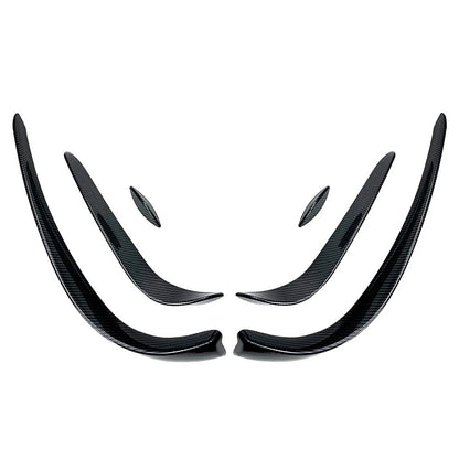 6 x Front Bumper Lip Spoiler Fins for Mercedes Benz C-Class W205 (2015-2018)