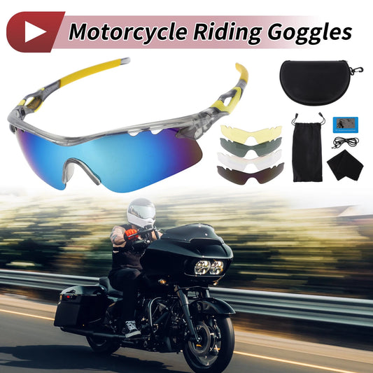 1 Set Motorcycle Riding Goggles for PC Cycling Sunglasses