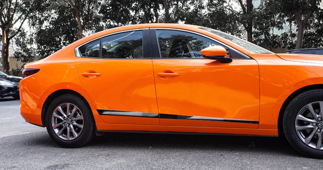 Carbon Fiber Side Body Molding Strips Covers for Mazda 3 Sedan (2019-2023)