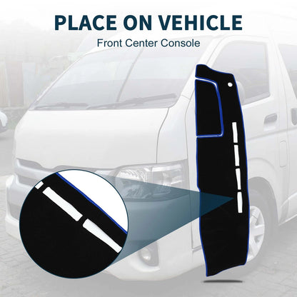 Dashboard Dash Cover Mat Sticker Black Blue 1Set for TOYOTA HIACE (2004–2024)