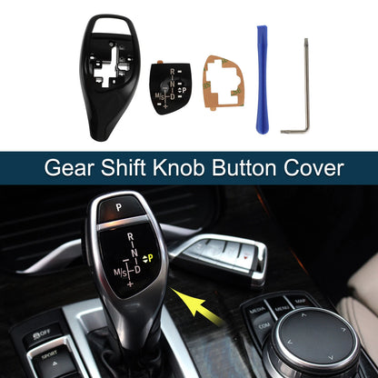 Black Gear Shift Knob Button Cover for BMW 1 Series F20 F21 F22 (2012-2019)