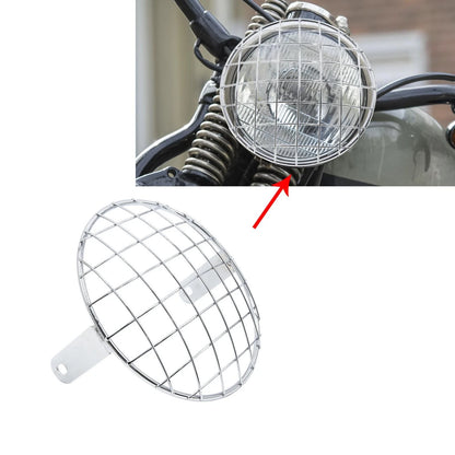 7.8" Chrome Plating Metal Headlight Mesh Grill Grid Cover for Harley