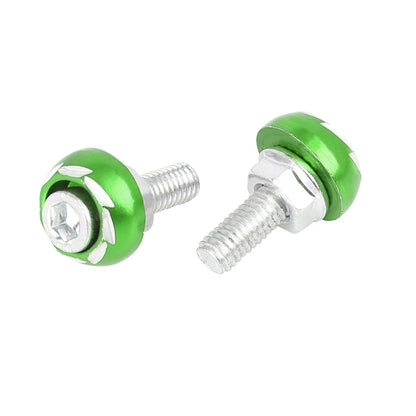 Bolts Nuts Fastener 4pcs 6mm Green License Plate Frame for Motorcycle