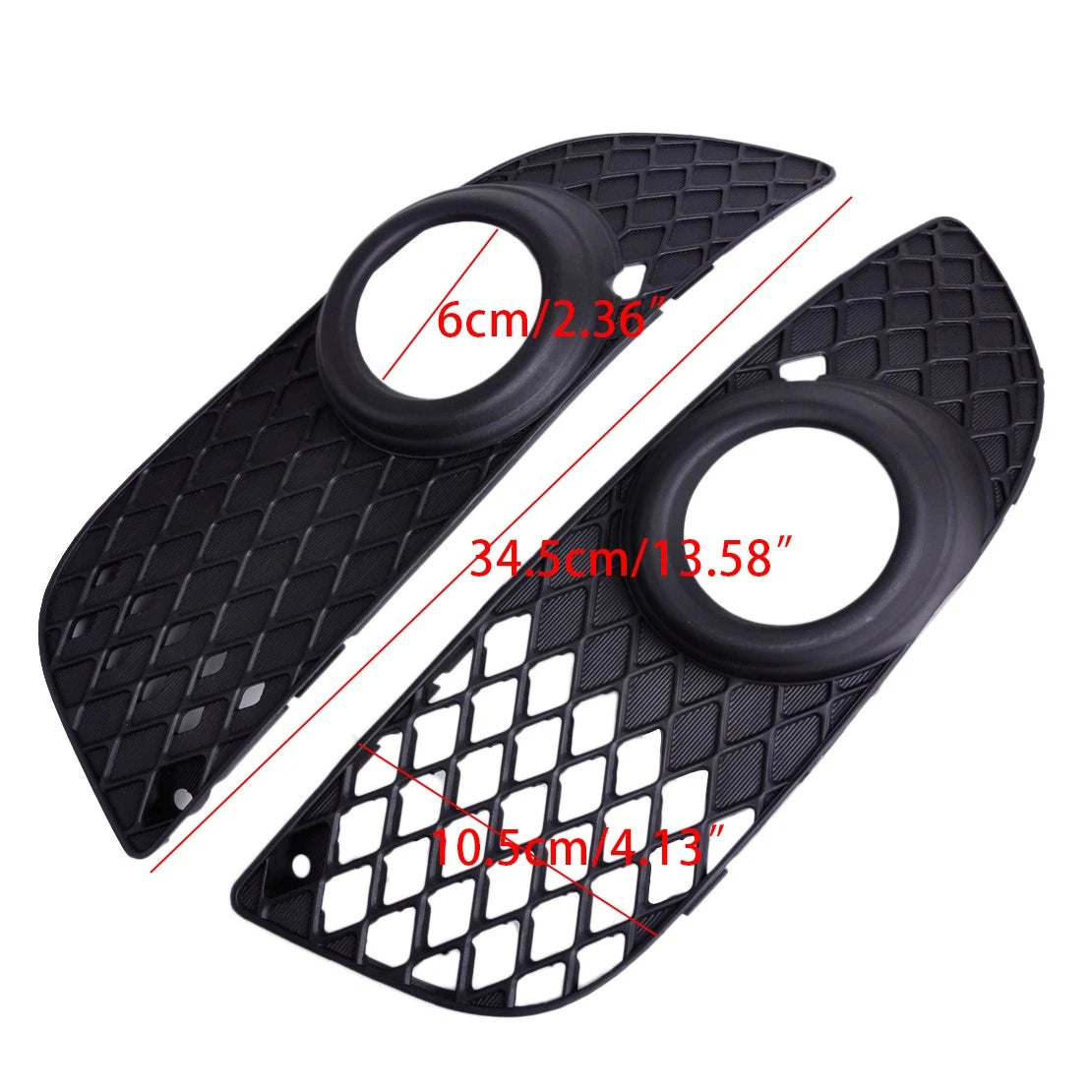 2 x Bumper Fog Light Grille Trim for Mitsubishi Lancer (2008-2014)