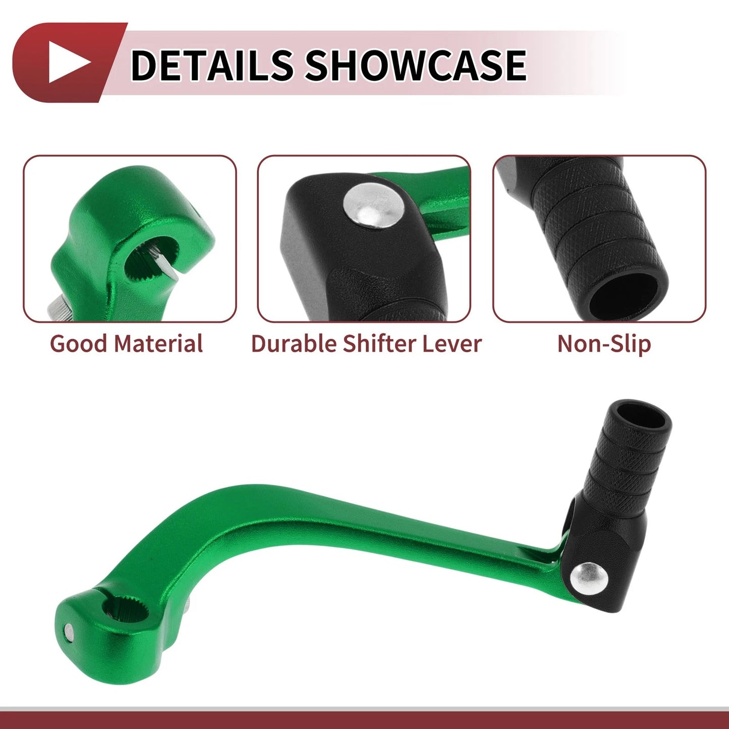 Folding Shifter Lever for Honda CRF110F (2013-2018) - Green & Black