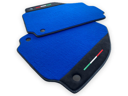 Blue Floor Mats for Ferrari 458 Italia Alcantara Leather (2010-2015)