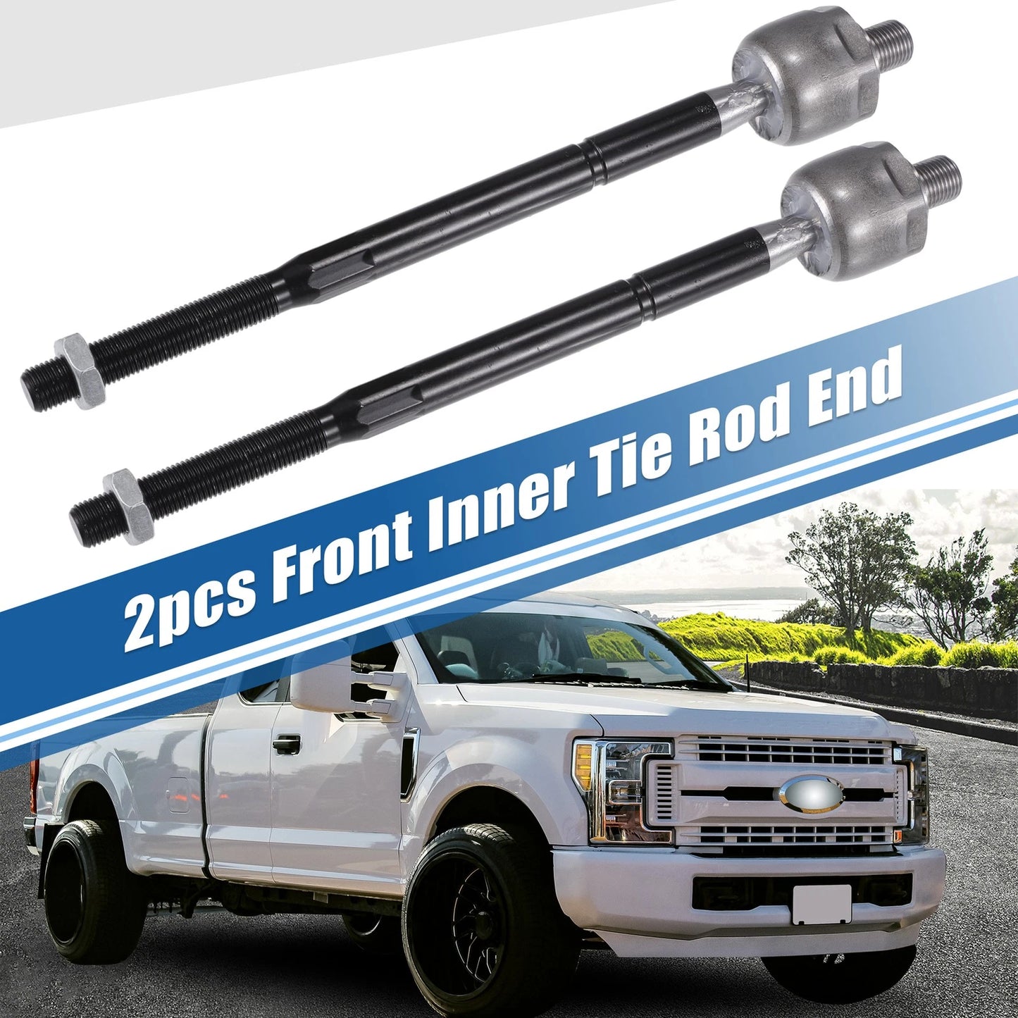 2 x Front Inner Tie Rod Ends for Ford Explorer & Lincoln MKT (2011-2019)