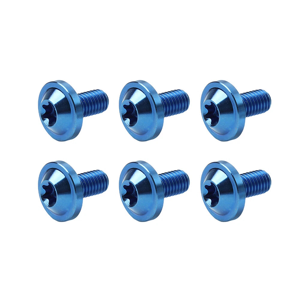 6 x Blue Titanium Alloy M5x25mm Torx Head Bolts for Bike Motor