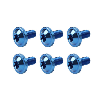 6 x Blue Titanium Alloy M5x25mm Torx Head Bolts for Bike Motor