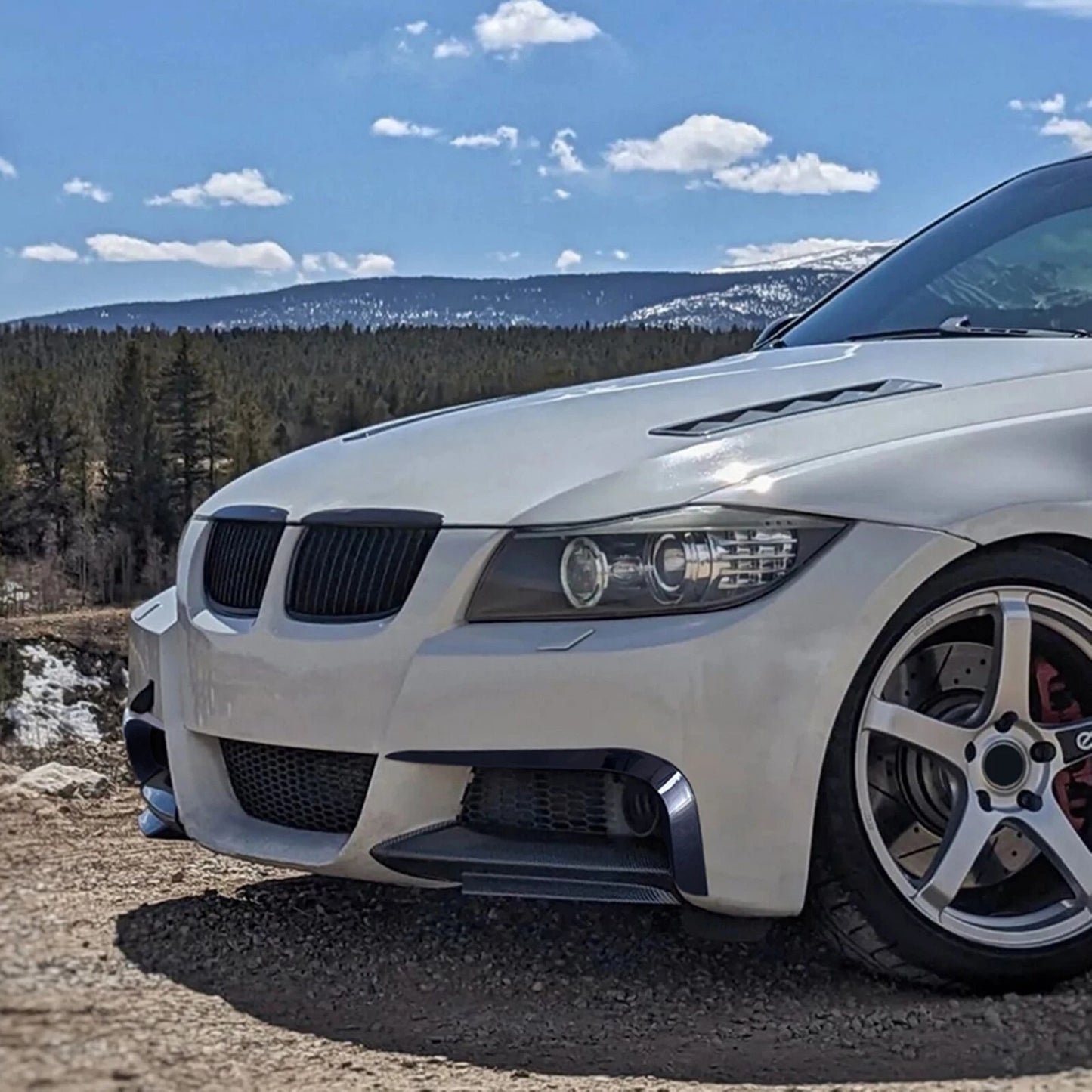 Front Bumper Side Air Vent Trim for BMW E90 E91 (2005-2008) Carbon Fiber Look