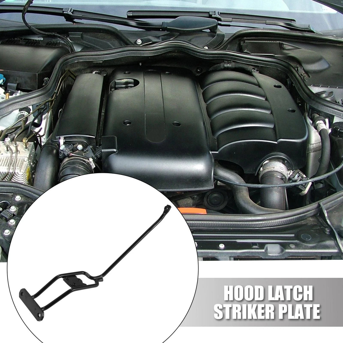Hood Latch Striker Plate for BMW 335i 328i 2007-2013 Metal Black