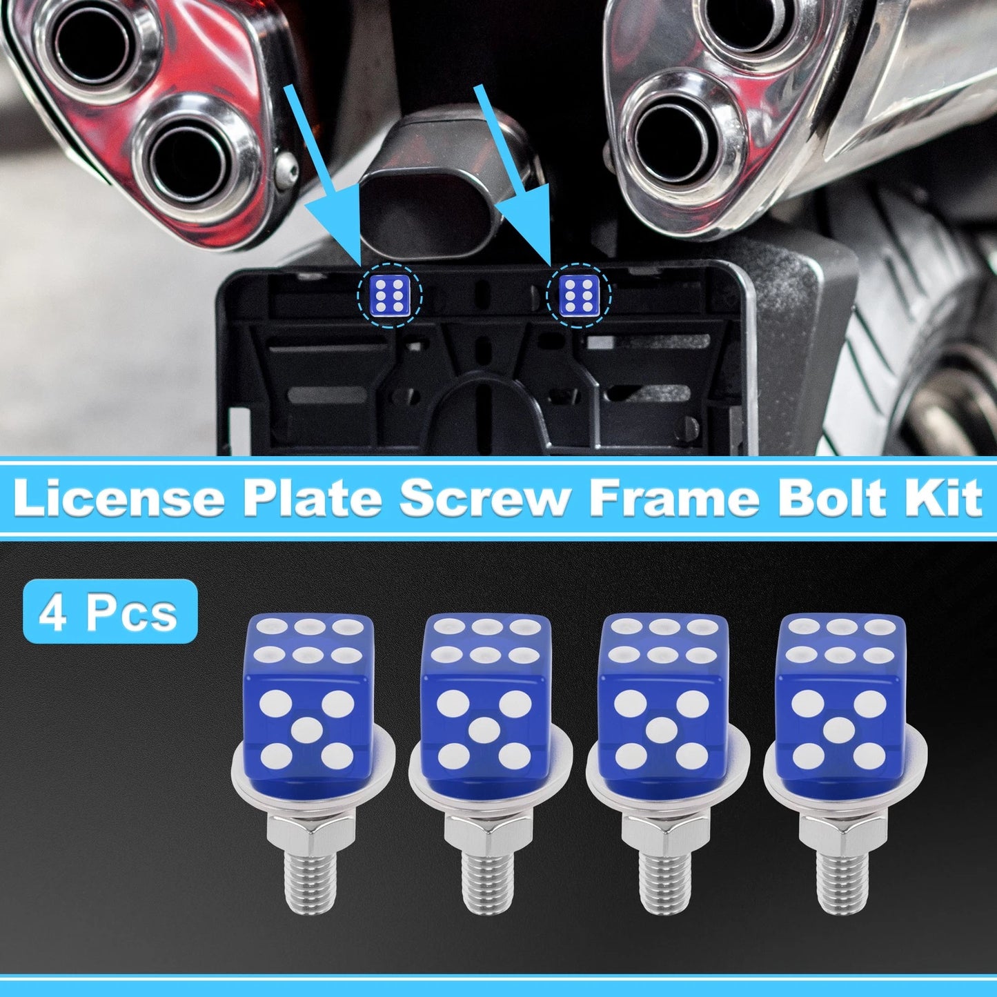 License Plate Screws Cover / 3.45 cm 4 pcs / M6 for Universal Motorcycle