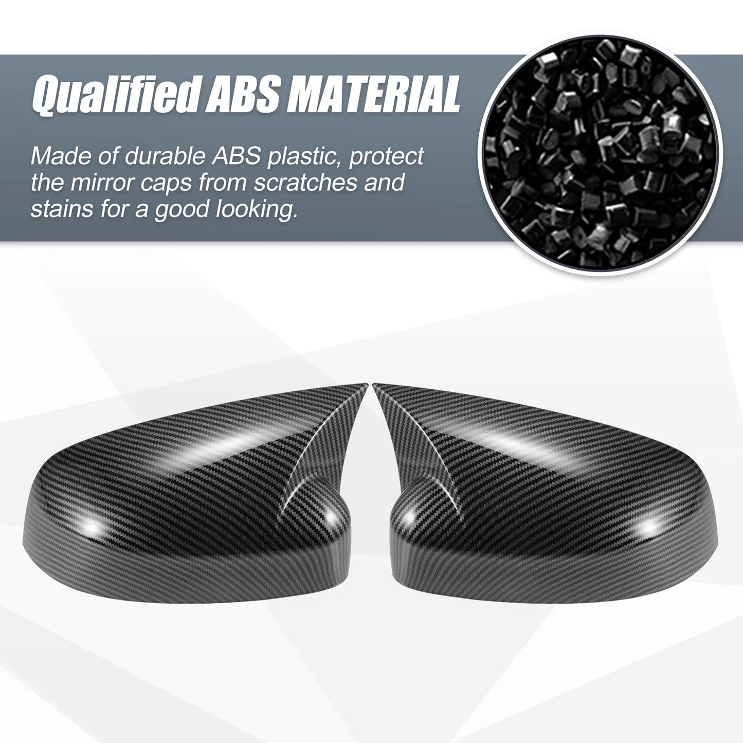 Rearview Mirror Cover Overlay 2 x Carbon Fiber Pattern for Ford Focus RS ST