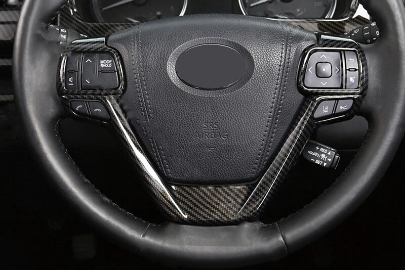 Carbon Fiber ABS Steering Wheel Trim for Toyota Highlander (2014-2019)