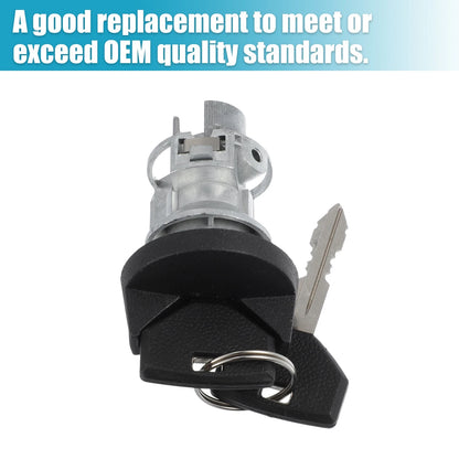 Ignition Lock Cylinder Switch for Chrysler Daytona Silver Tone Black