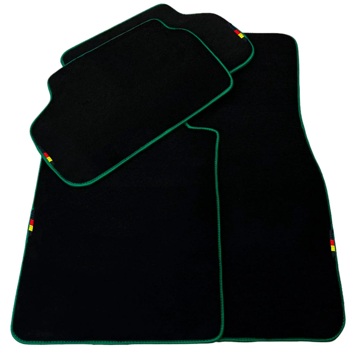 AutoWin Floor Mats for BMW 3 Series E92 Coupe 2 x (2007-2013) Green Trim