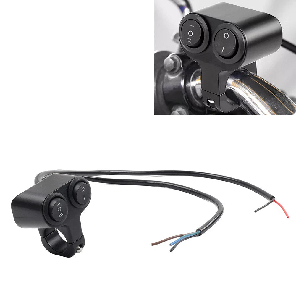7/8" Dual Button On/Off Switch for Motorcycle ATV Handlebar Headlight Light