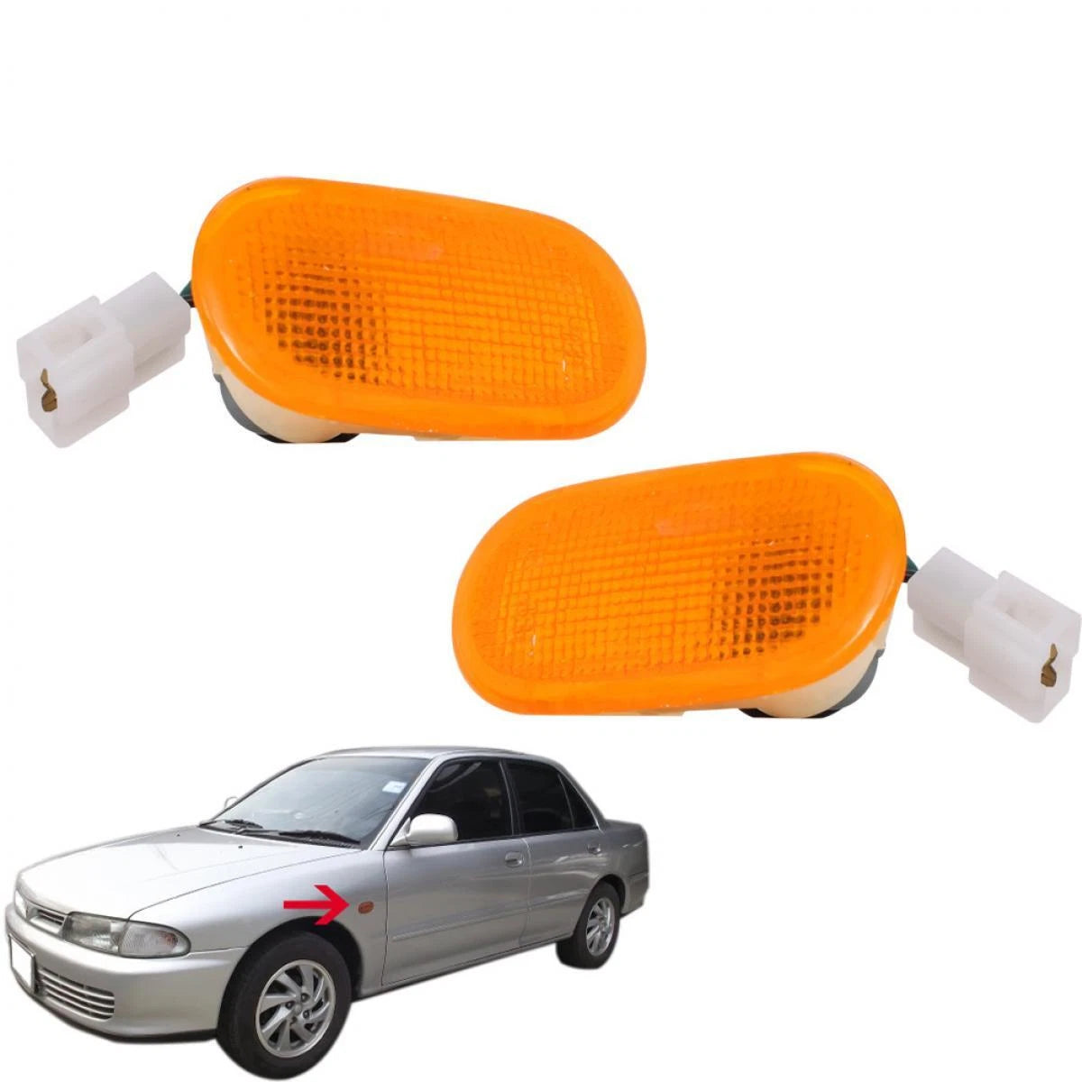 Side Maker Light Lamp Pair Fits Mitsubishi Lancer E-Car Sedan CE2 1992-96 D06