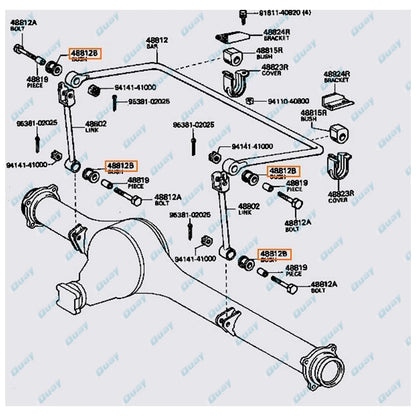 Rear Sway Bar Link Bush Kit for Landcruiser 60 Series HJ60 HJ61 FJ60 FJ62