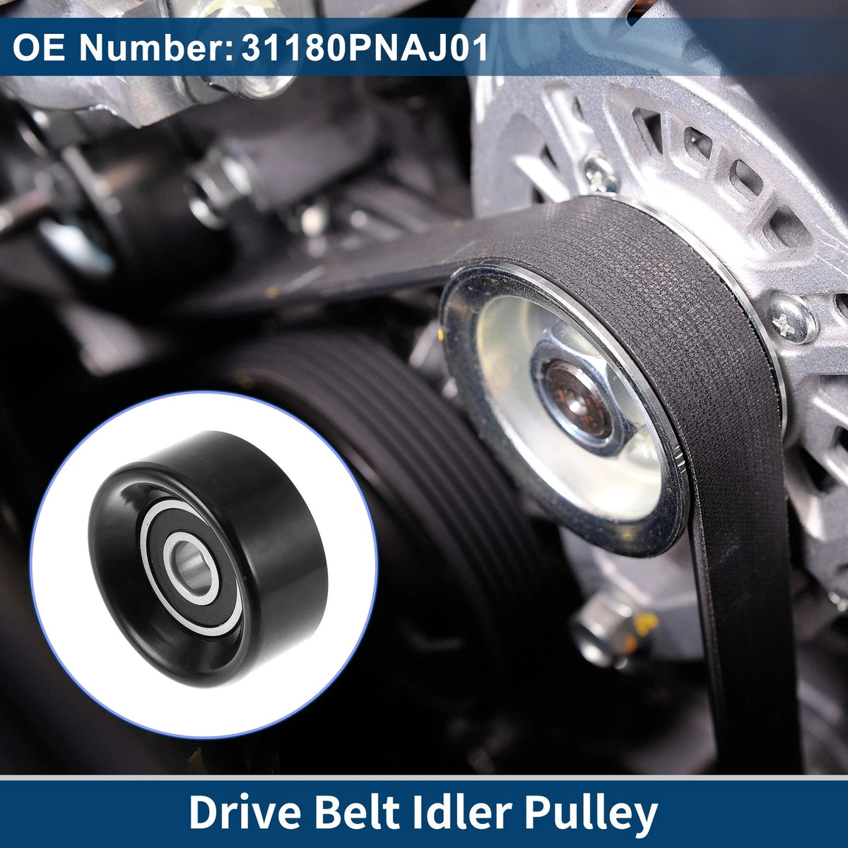 Drive Belt Idler Pulley for Acura RDX, Honda (2007-2012) 1 Pc
