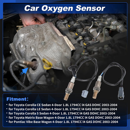 2x Upstream & Downstream Oxygen Sensor for Toyota Corolla Sedan (2003–2004)