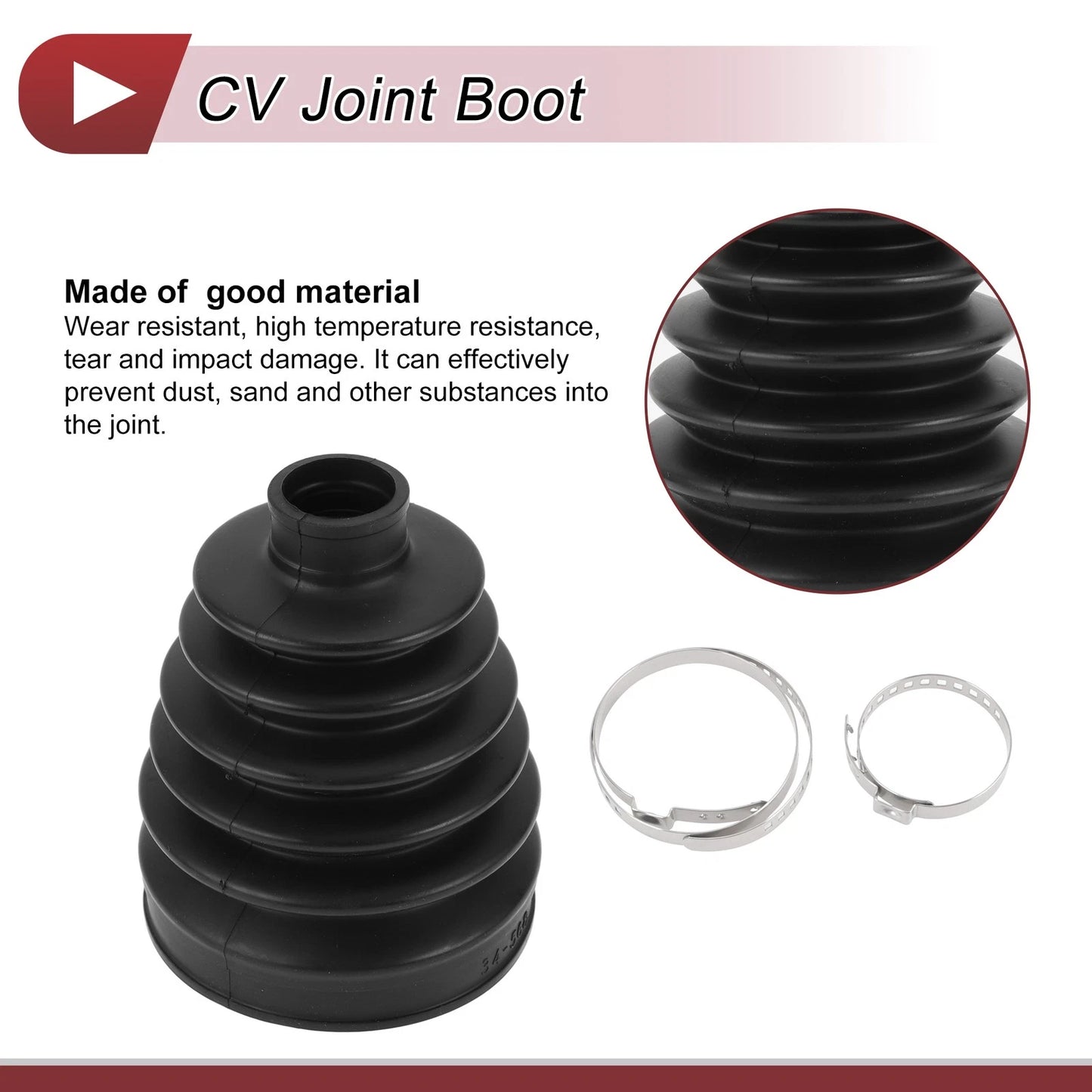 Outer CV Joint Boot Kit w/ Clamps for Mitsubishi Lancer (2007-2017)