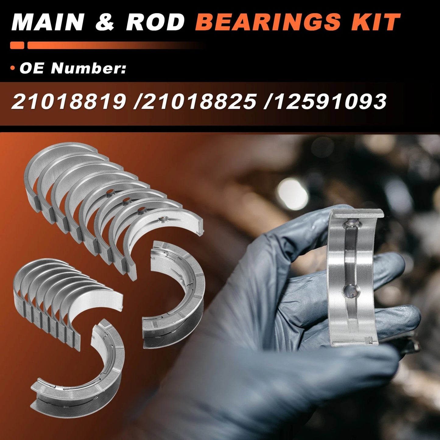 18Pcs Main and Rod Bearings Set for Chevrolet Equinox 2.4L (2000 - 2017)