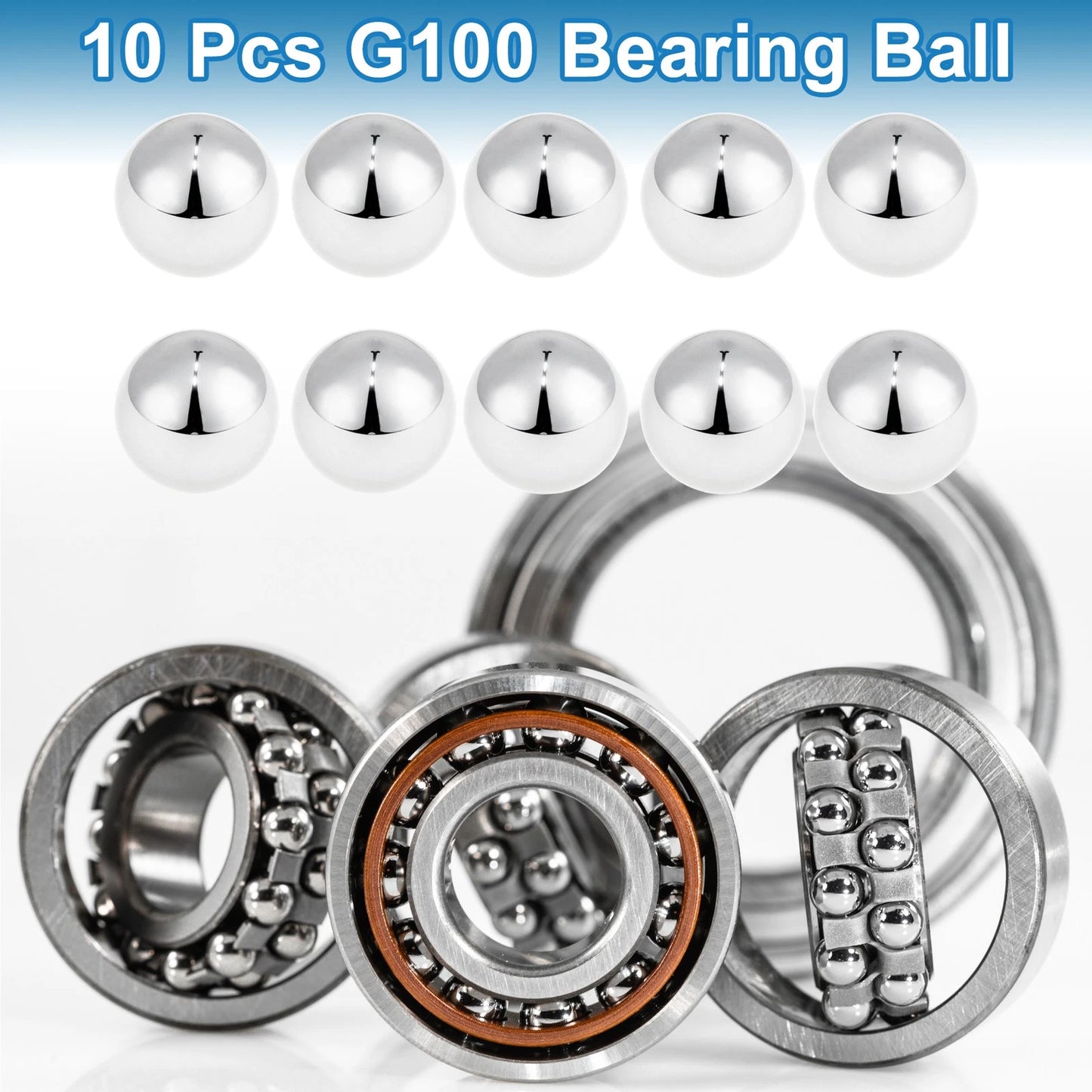 17.5mm Bearing Ball for G100 Steel Precision Silver Tone 10 Pcs