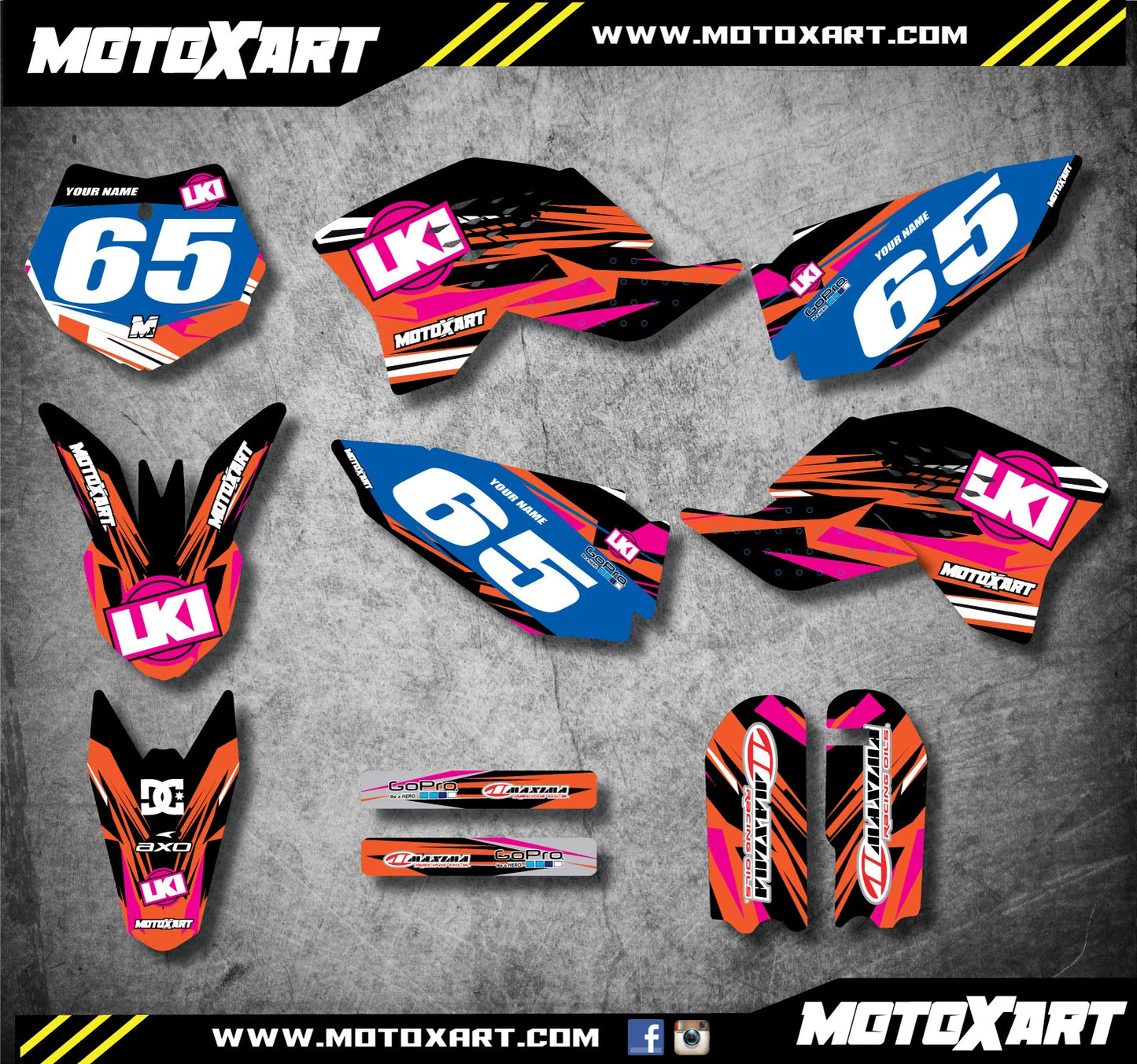 KTM 65 Full Graphics Kit Decals Stickers Custom Duke Style (2009-2015)