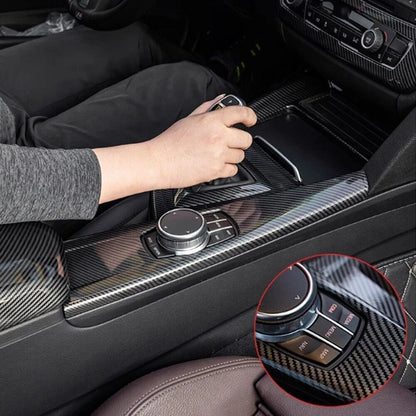 Carbon Fiber Car Multimedia Panel Cover Trim for BMW 3 4 Series