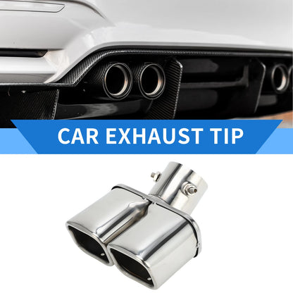 Square Curved Slant Cut Dual Exhaust Tips 2.4" Inlet for Toyota Raize (2020-2023)