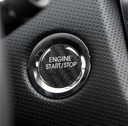 Black Carbon Fiber Engine Start Buttons Cover Cap Trim Fit For Cadillac XTS CT6