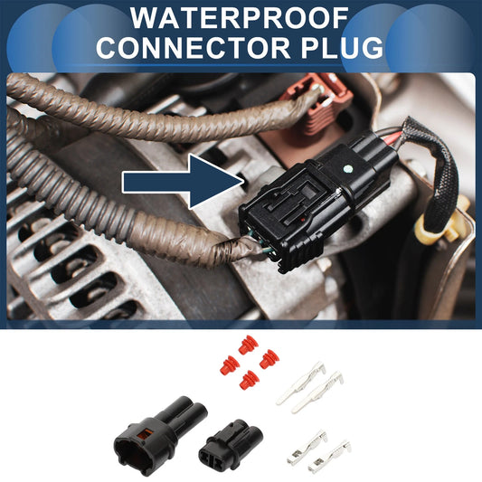 2 x Pin Waterproof Connector Plug for Kawasaki Suzuki Motorcycle Black