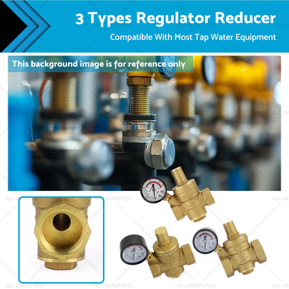 Brass Adjustable Water Pressure Reducing Valve with Gauge for DN15/20/25