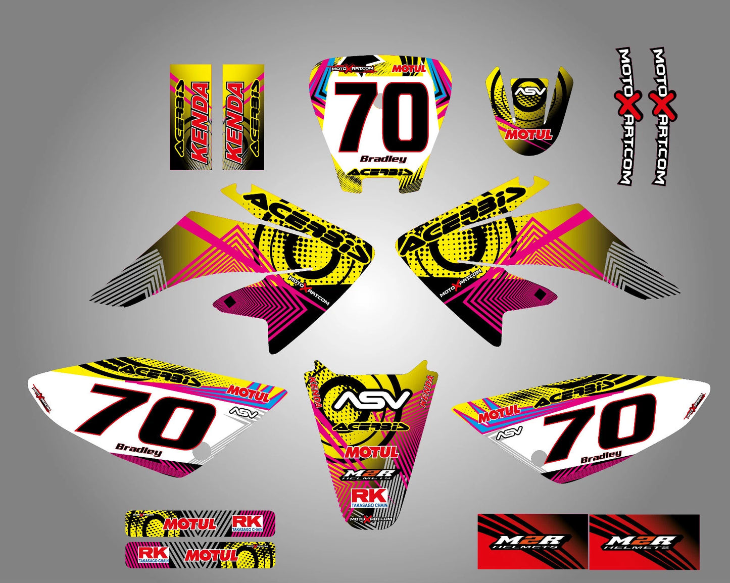 Custom Graphic Kit for Honda CRF 80/100 (2011-2015) Neon Style Decals