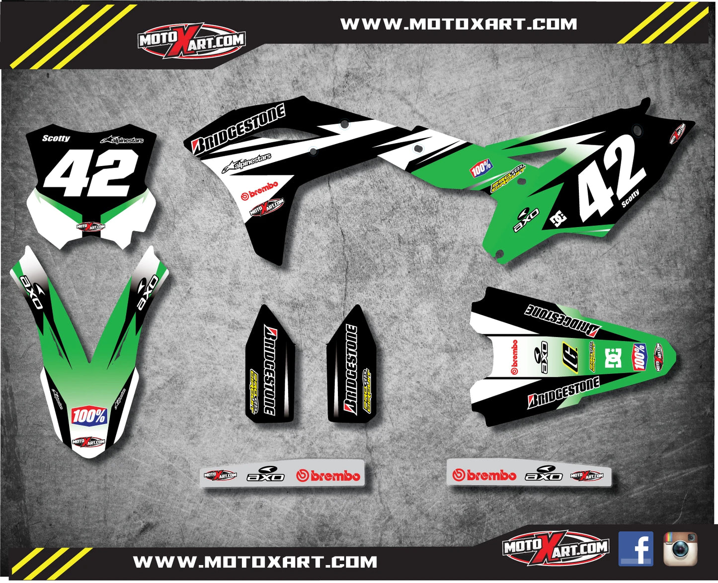 Full Graphics Kit Decals for KXF 250 (2017)