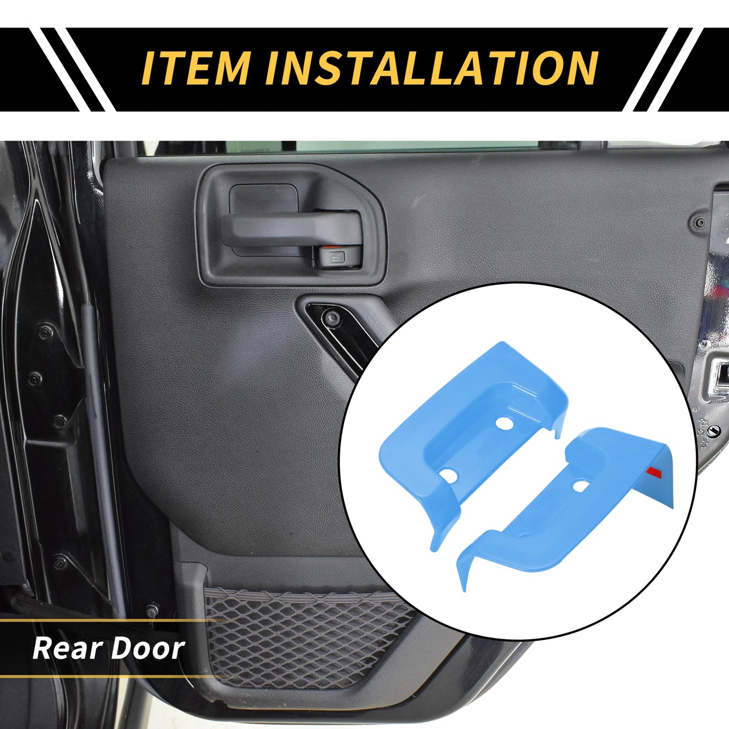 Rear Door Latch Lock Cover Trim for Jeep Wrangler JL JLU (2018-2024)