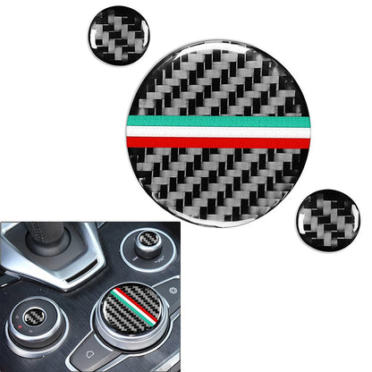 Carbon Black Center Console Multimedia Knob Cover for Alfa Romeo Giulia (20-21)
