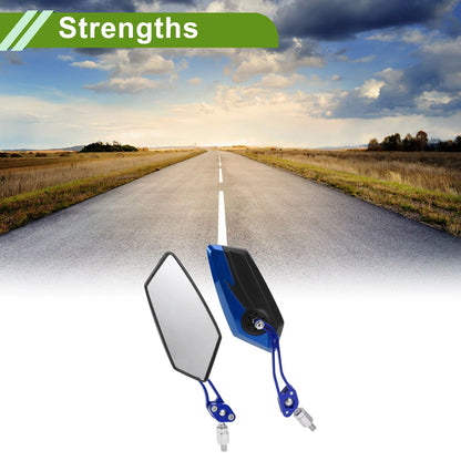 M8/M10 Rear View Mirrors Polygonal Shape Black Blue Aluminum Alloy for M8/M10